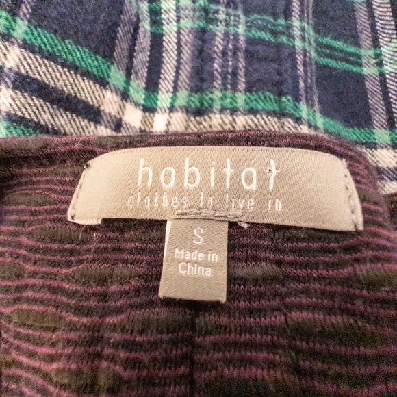 Habitat Womens Size Small Cardigan Blue Purple Stripe Round Neck Long Sleeve Top - Picture 7 of 10